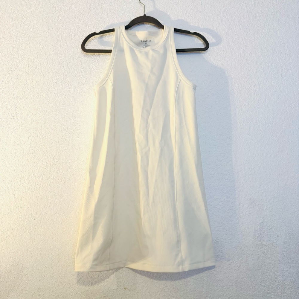 Bandier Aperitif Sport Rib Mini Dress High Neck Sleeveless Spun Sugar Size Small